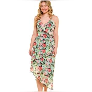 Floral Asymmetrical Dress